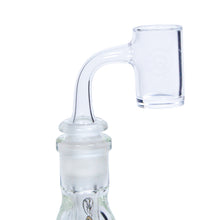 Load image into Gallery viewer, An Oro Beveled Clear Quartz Dab Banger on an Oro water pipe.
