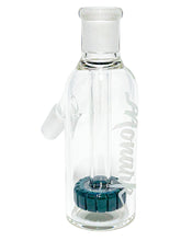 Load image into Gallery viewer, A 14mm 45 Degree Monark Showerhead Ash Catcher with a teal perc.
