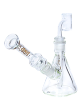Load image into Gallery viewer, The back of an Oro Highbanker Modular Water Pipe set up as a dab rig.
