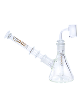 Load image into Gallery viewer, The side of an Oro Highbanker Modular Water Pipe set up as a dab rig.
