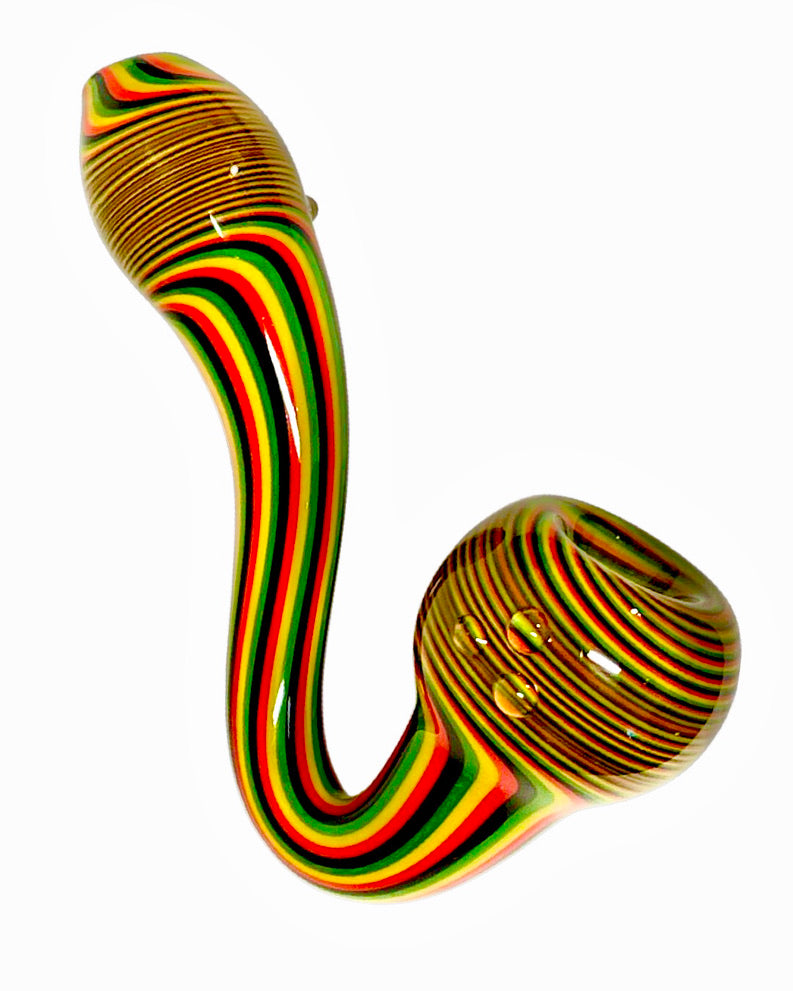 Trippy Rasta Sherlock Pipe – Smoke Glass Vape