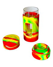 Load image into Gallery viewer, A rasta PRUF Stash Jar disassembled.
