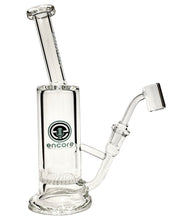 Load image into Gallery viewer, A Honeycomb Slammer Dab Rig with a sky blue Encore logo.

