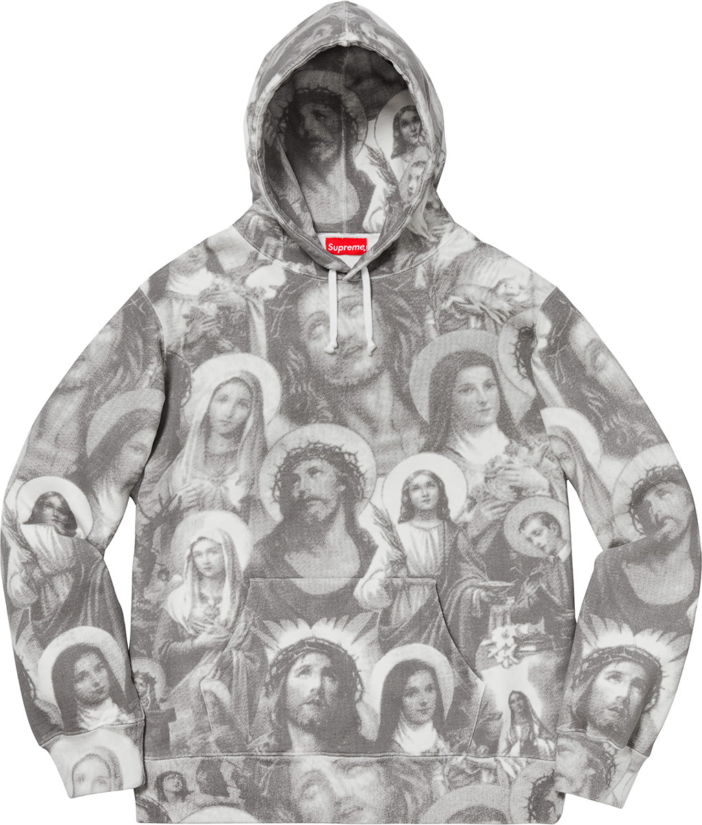 Supreme Jesus and Mary Hooded Sweatshirt Dark Grey