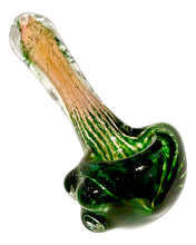 Load image into Gallery viewer, Frit Gold n&#39; Silver Medium Spoon Pipe

