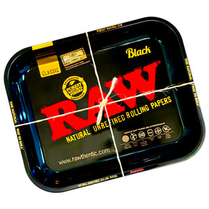 A RAW Black Large Rolling Tray.