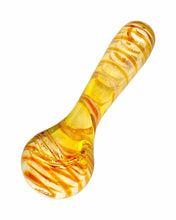 Load image into Gallery viewer, An auburn Kitchen Glass Designs Fumed Swirl Spoon Pipe. 
