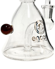Load image into Gallery viewer, The base of a Bell Dab Rig, featuring an colored marble and an inline popped hole perc.
