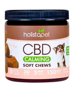 A jar of 150mg Holistapet CBD Calming Dog Soft Chews