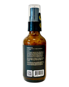 The back of a bottle of TRU Organics CBD Facial Serum.