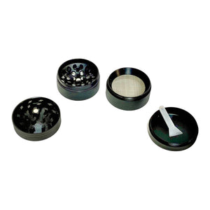 The four separate levels of a black 40mm Sharpstone Concave Grinder.