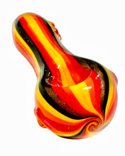 Load image into Gallery viewer, A fire Small Striped Spoon Pipe.
