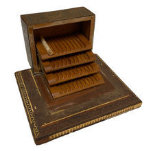 Load image into Gallery viewer, The inside of an Antique Egyptian Hieroglyphic Cigarette Box
