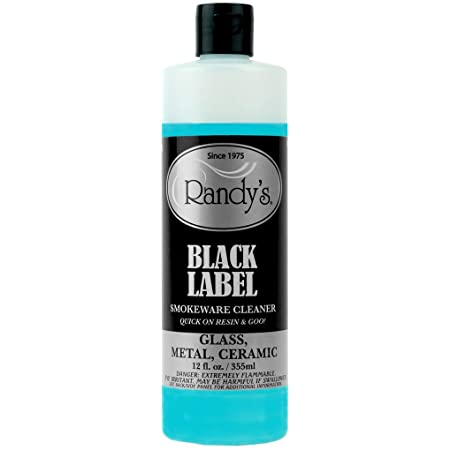 A 12 oz / 355 ml bottle of Randy's Black Label Cleaner.