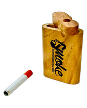 Load image into Gallery viewer, An open Smoke Yellow Logo Wood Dugout.
