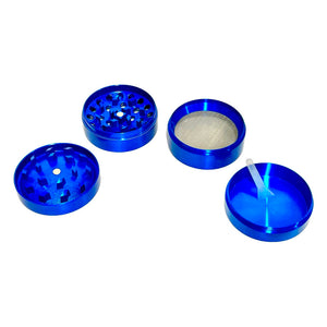 The four separate levels of a blue 55mm Sharpstone Concave Grinder.