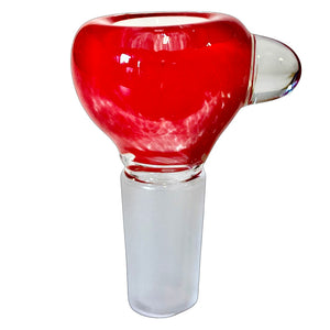 A red 14mm male Frit Push Slide handblown by TKO Glassworks in the USA.