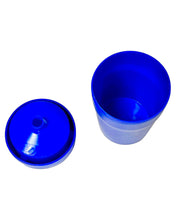 Load image into Gallery viewer, An open blue Jumbo Butt Bucket Car Ashtray.
