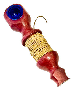 A Brazilian Purpleheart Hemp Wick Wooden Pipe from Steve's Dank Pipes.