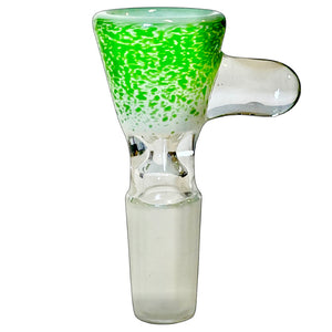 A green 14mm male Koi Koi Funnel Slide handblown by TKO Glassworks.