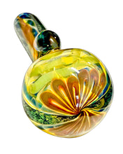 Load image into Gallery viewer, The head of a Hippie Hookup Big Headed Dichro Spoon Pipe.
