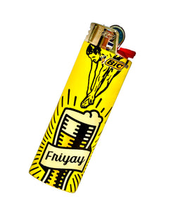 A Friyay BIC Lighter, featuring a man diving into a pint glass full of beer.