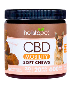 A jar of 600mg Holistapet CBD Mobility Dog Soft Chews.