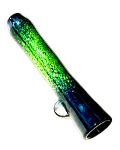 Load image into Gallery viewer, A green Black Koi Koi Hitter handblown in America by TKO Glassworks.
