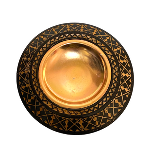 Hand-Carved Tribal Ashtray with Copper Insert