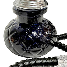 Load image into Gallery viewer, A close-up view of the black, pinapple-shaped base of a Pineapple 1-Hose Hookah.
