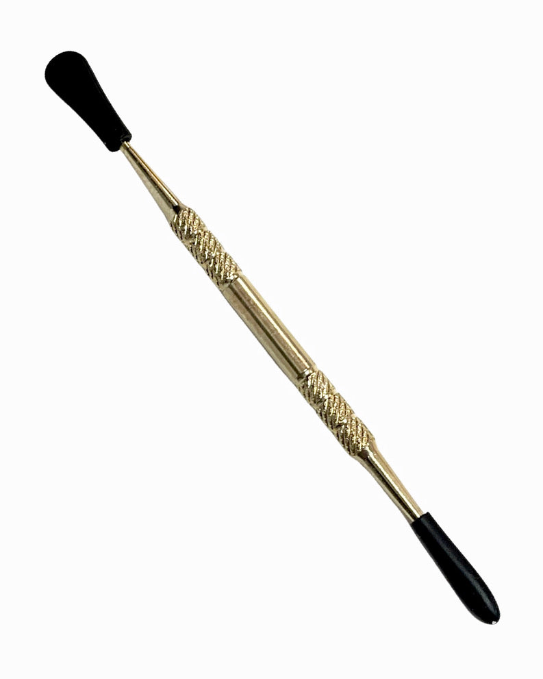 A Metal Dabber with black silicone tips.