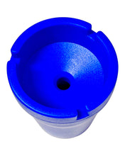 Load image into Gallery viewer, The top of a blue Jumbo Butt Bucket Car Ashtray.
