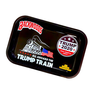 A Trump Train Backwoods Medium Rolling Tray.