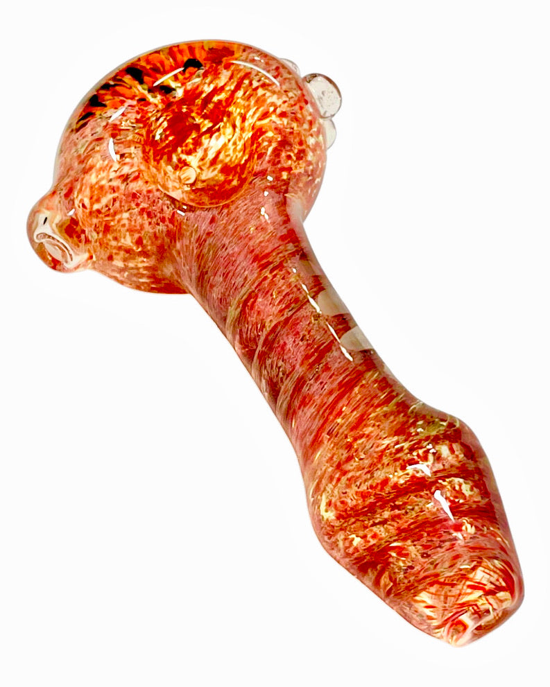 A Brickyard Glass Thick Frit Internal Twist Spoon Pipe.