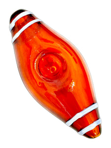 A Football Hand Pipe handblown by Pufferfish Glass.