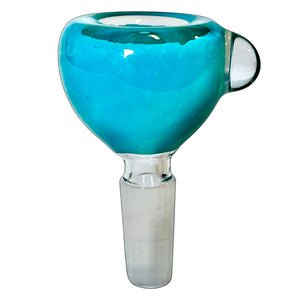 A sky blue 10mm male Frit Push Slide handblown by TKO Glassworks in the USA.