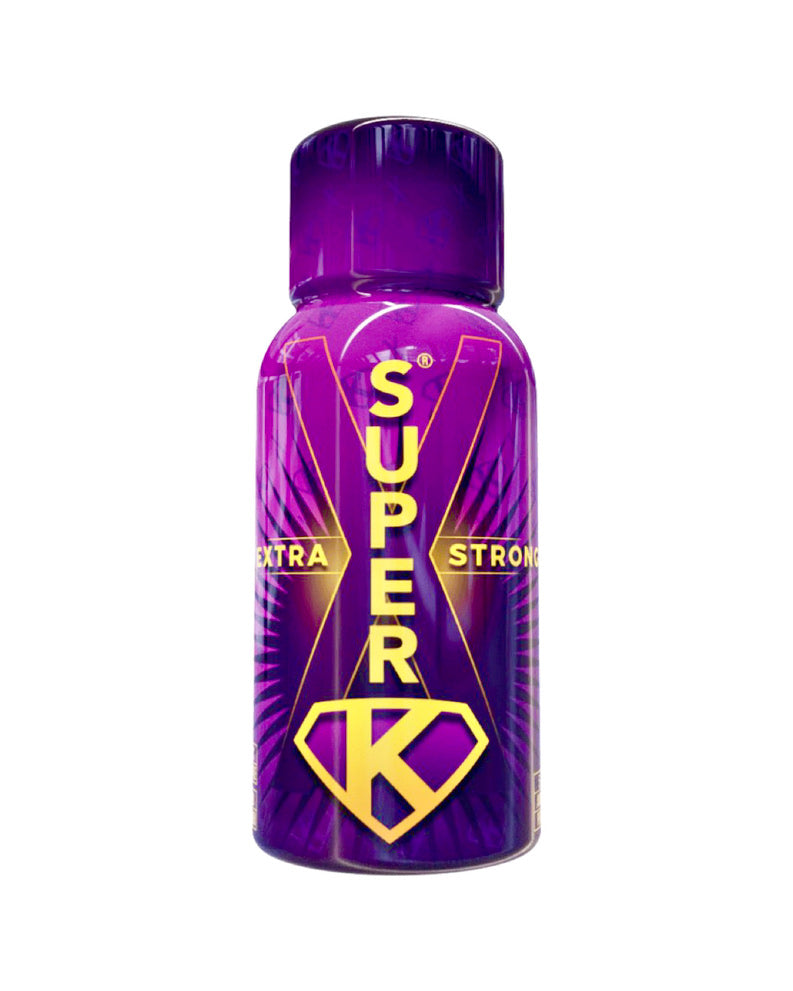 A 1 oz (30mL) bottle of Super K Extra Strong Kratom Extract Liquid.
