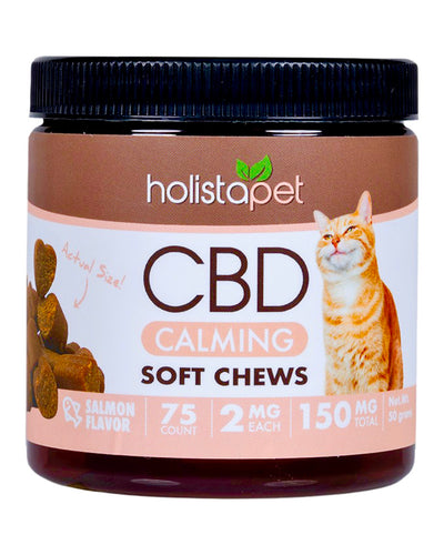 A jar of Holistapet CBD Calming Cat Soft Chews.