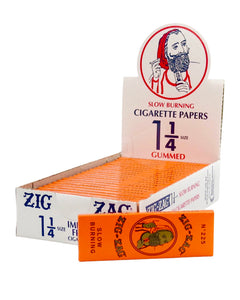 A box of Zig Zag 1 1/4 French Orange Rolling Papers.