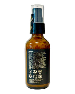 The back of a bottle of TRU Organics CBD Facial Serum.