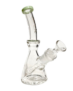 A Bent Neck Rig with a green mouthpiece.