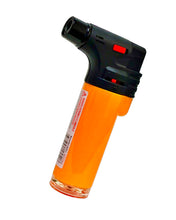 Load image into Gallery viewer, An orange Screaming Eagle Pocket Torch Lighter.
