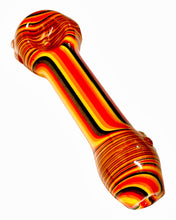 Load image into Gallery viewer, A fire Hippie Hookup Trippy Swirls Spoon Pipe.

