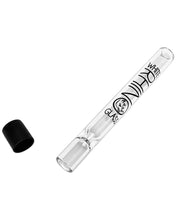 Load image into Gallery viewer, A White Rhino Chillum with Silicone Cap detached.

