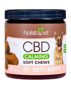 A jar of 600mg Holistapet CBD Calming Dog Soft Chews