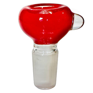 A red 18mm male Frit Push Slide handblown by TKO Glassworks in the USA.