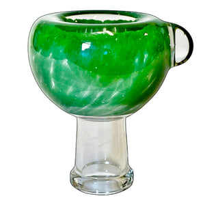 A green 10mm female Frit Push Slide handblown by TKO Glassworks in the USA.