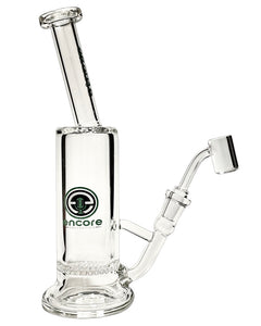 A Honeycomb Slammer Dab Rig with a green Encore logo.