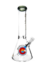 Load image into Gallery viewer, A smokie Glasslab 303 Beaker with Color Accents.
