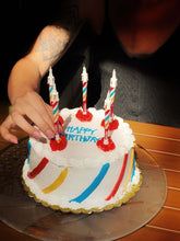 Load image into Gallery viewer, Five Birthjay Joint Birthday Candles in a birthday cake.
